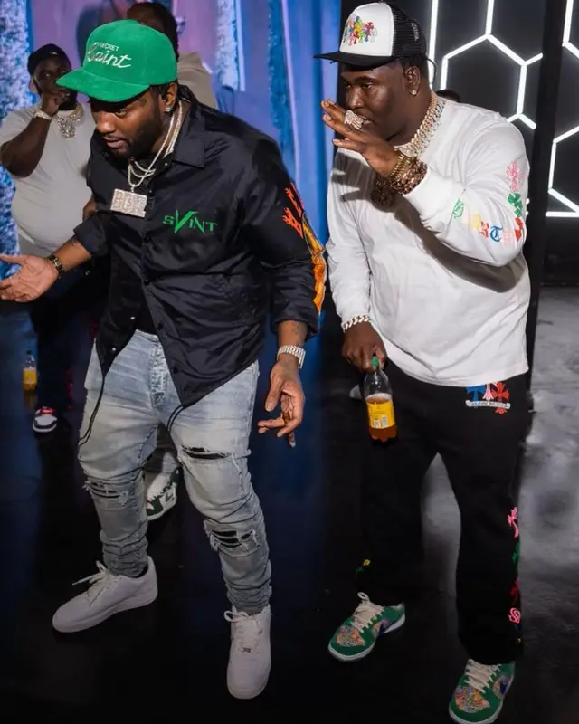 Peezy outfit in Vlone, Amiri, and Nike, 2023