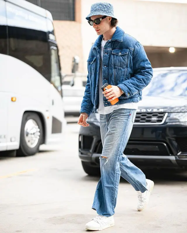 Josh Giddey outfit in Loewe and Louis Vuitton, 2023