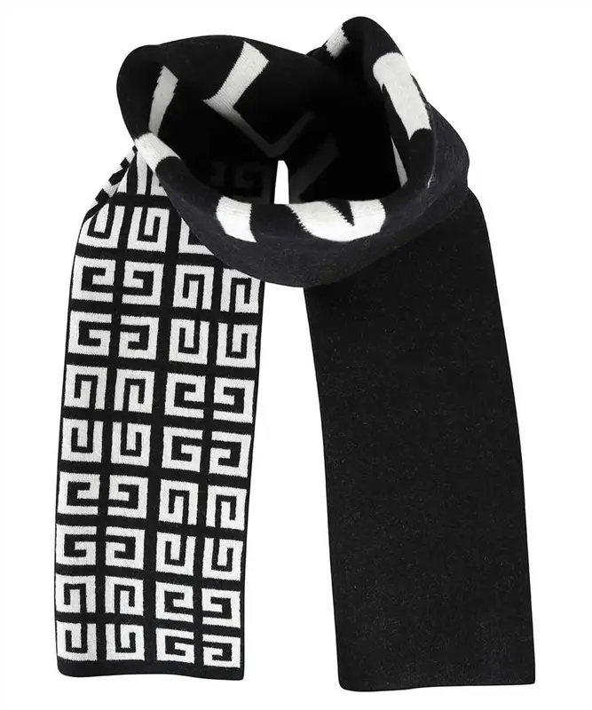 Givenchy Black White Monogram Scarf $450