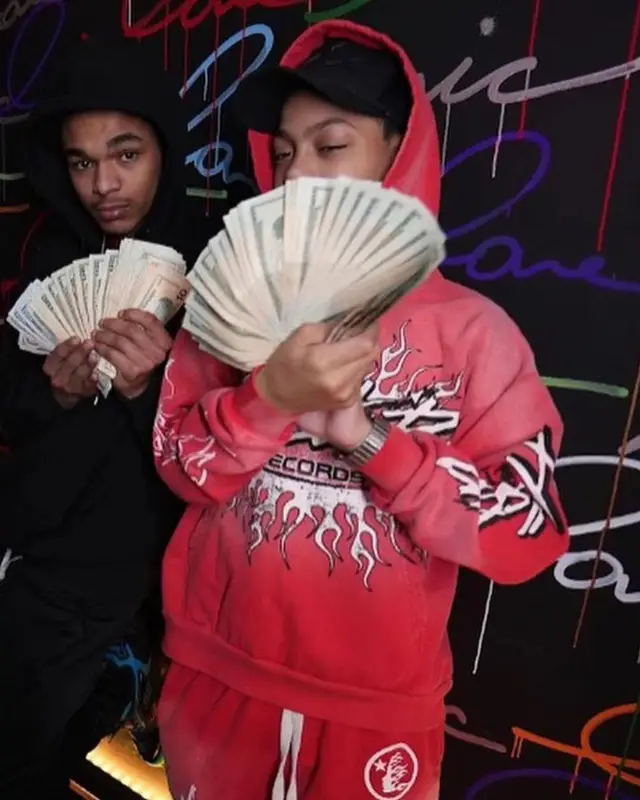 SugarHill Ddot outfit in Hellstar, Jordan, and Amiri, 2022