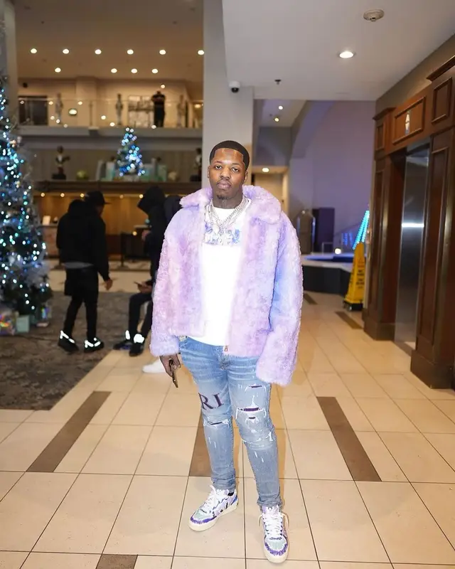 Lil Zay Osama outfit in ERL, Marni, and Amiri, 2023