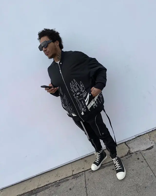 Lil Meech outfit in Rick Owens, 2023