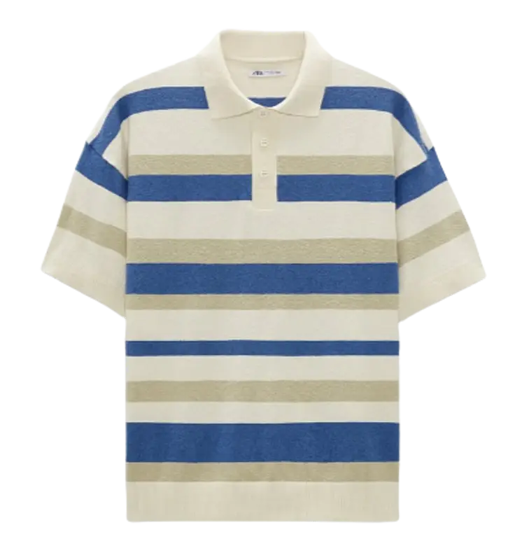 Zara Striped Knit Polo $50