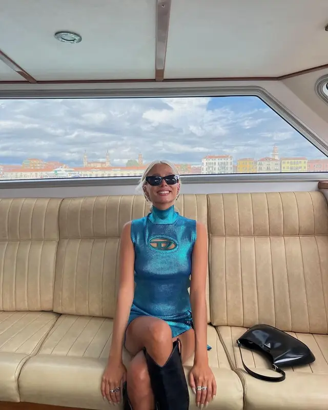 Valentina Zenere outfit in Diesel, Prada, and Versace, 2022