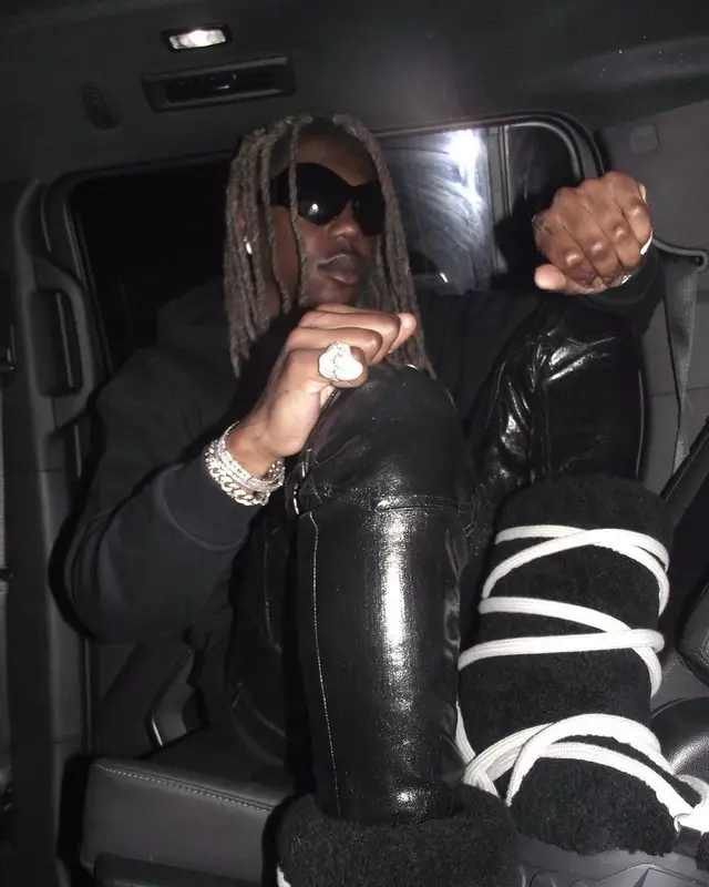 Destroy Lonely outfit in Celine, Rick Owens, and Balenciaga, 2023