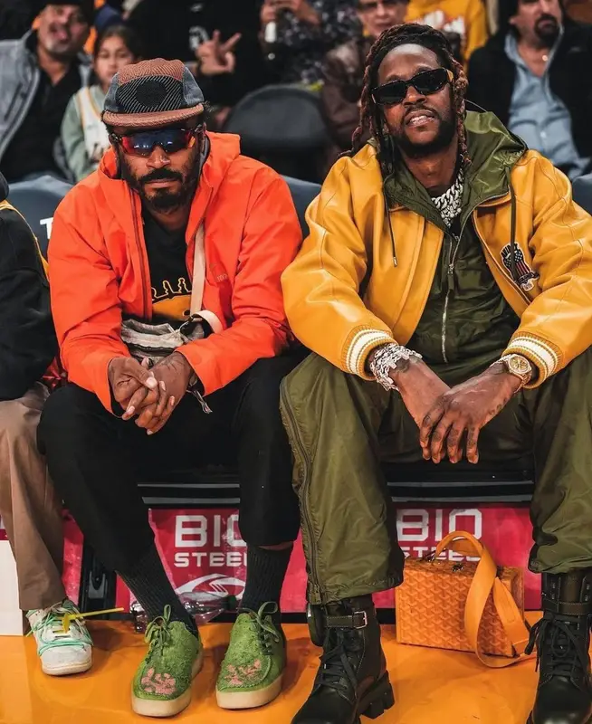 2 Chainz outfit in Avirex and Prada, 2023