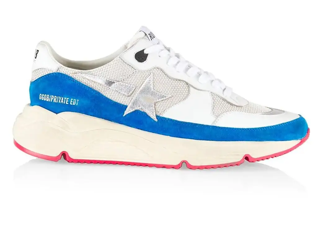 Golden Goose Running Sole White Blue Sneakers $600