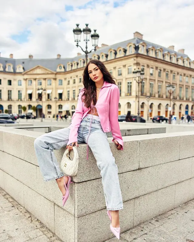Demet Özdemir outfit in Alexander Wang, Miu Miu, and Prada, 2022