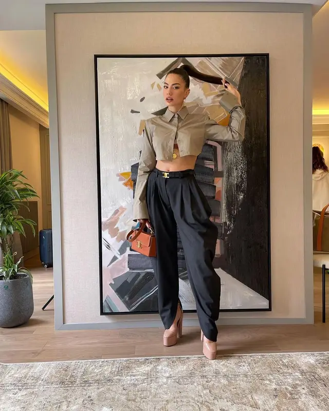 Demet Özdemir outfit in The Attico, Loewe, and Celine, 2022
