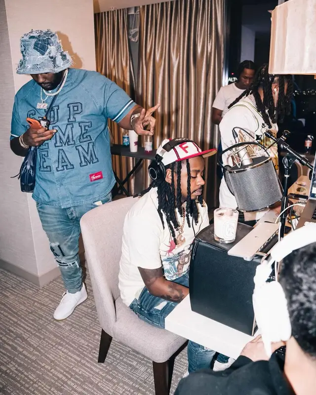 Babyface Ray outfit in Amiri, Fear of God, and New Era, 2023