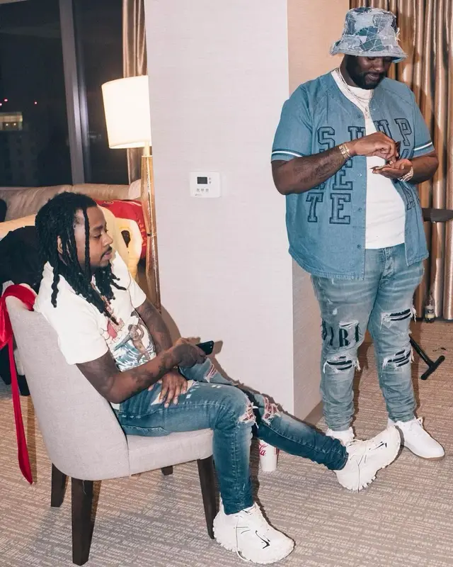 Babyface Ray outfit in Amiri, Fear of God, and New Era, 2023