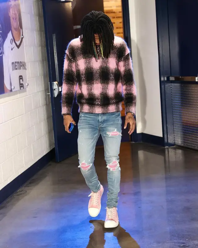 Ja Morant outfit in Givenchy, Amiri, and Rick Owens, 2023