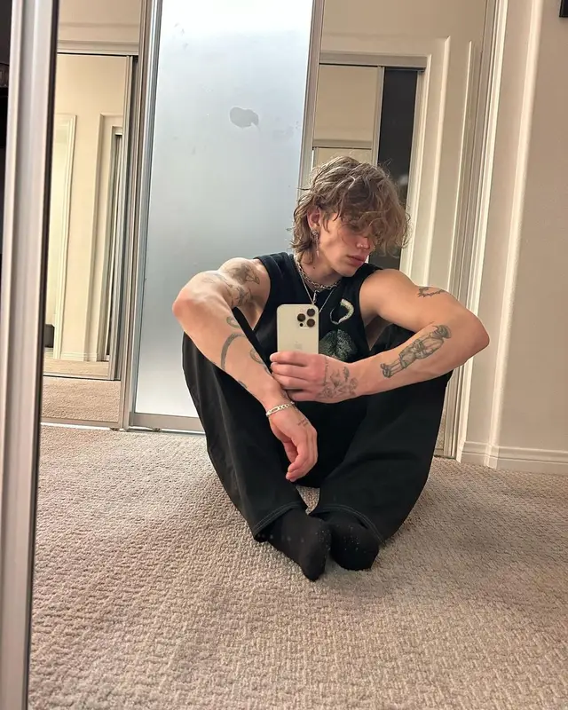 Vinnie Hacker outfit in What Happened To God, Dickies, and Hard Jewelry, 2022