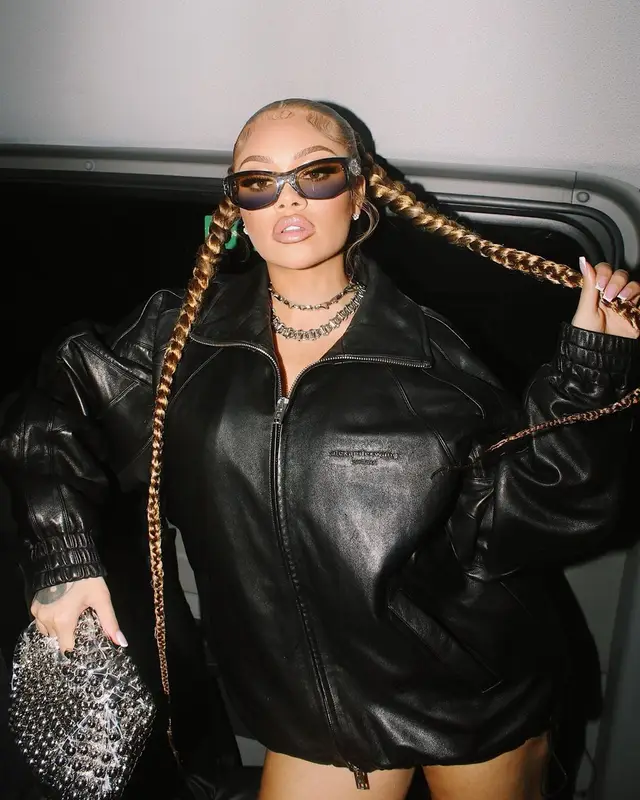 Latto outfit in Alexander Wang, Moncler, and Gentle Monster, 2023