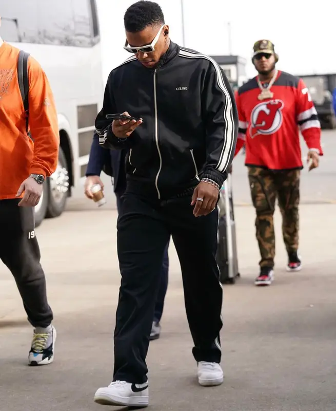 Saquon Barkley outfit in Nike and Celine, 2023