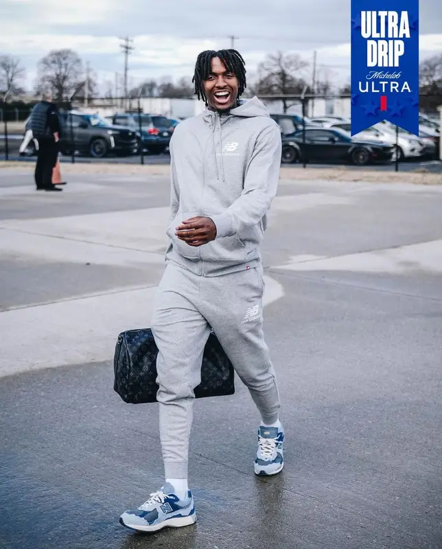 Tyrese Maxey outfit in New Balance and Louis Vuitton, 2023
