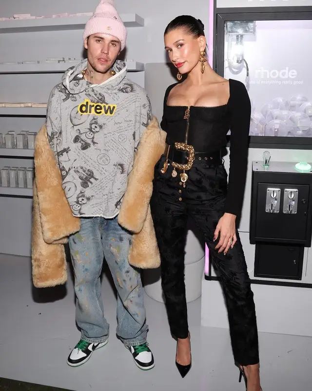 Justin Bieber outfit in ERL, Drew House, and Fucking Awesome, 2023