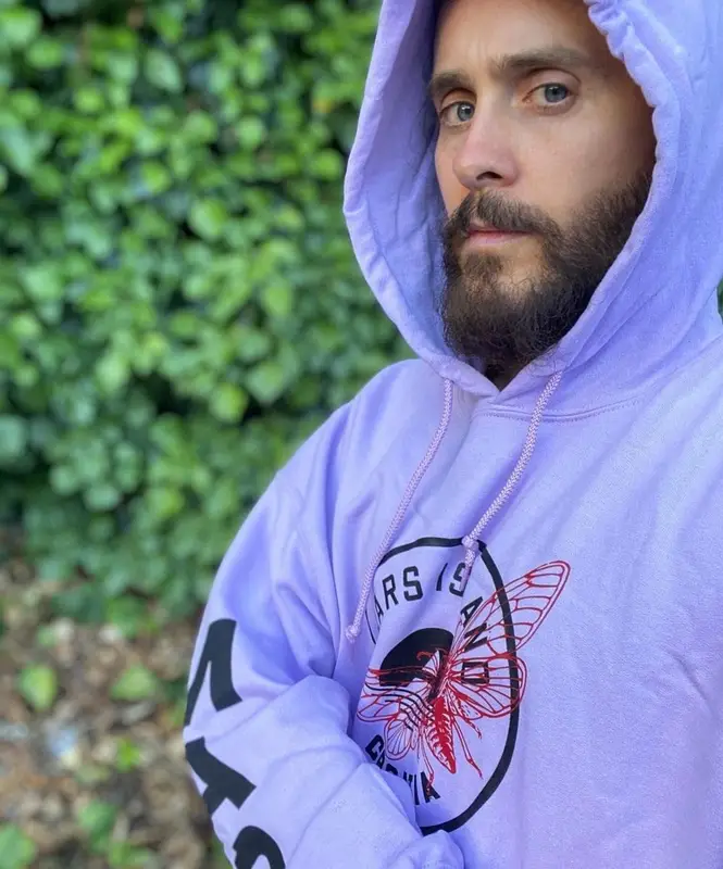 Jared Leto outfit in Thirty Seconds to Mars Merch, 2022