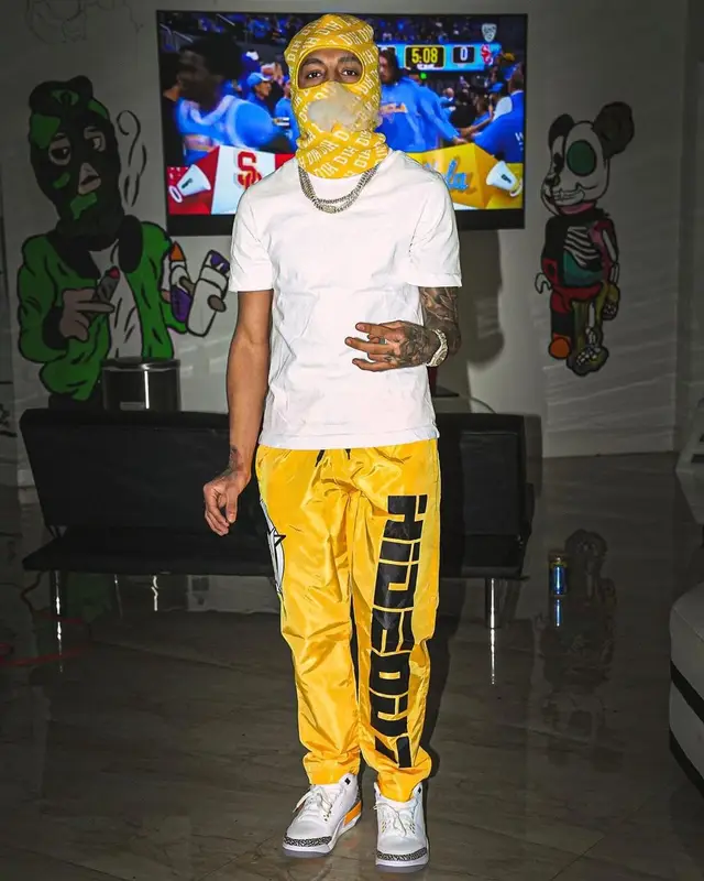 King Cid outfit in Hanes, Jordan, and DayOneHustlers, 2023