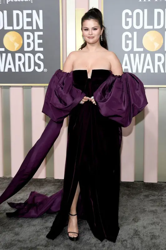 Selena Gomez outfit in De Beers and Valentino, 2023