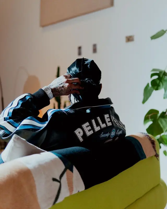 Dave East outfit in Pelle Pelle, KillOffSeason, and Balenciaga, 2022