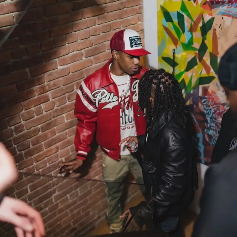 A Boogie Wit Da Hoodie outfit in Pelle Pelle, Gallery Dept., and Chrome Hearts, 2023