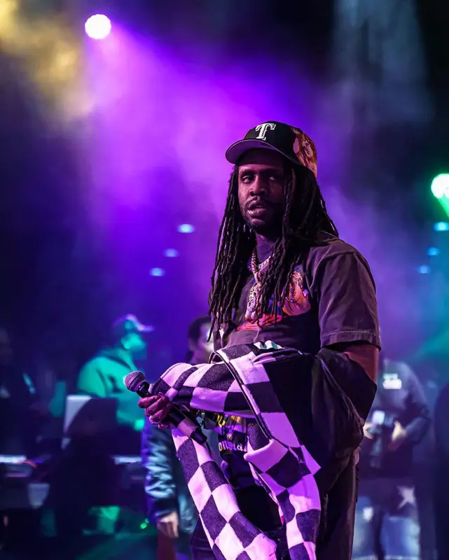 Chief Keef outfit in Amiri, Jon Stan, and Nike, 2022