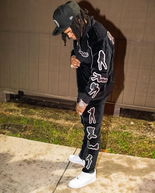 Lil Jairmy outfit in Pimperelli, Nike, and New Era, 2023
