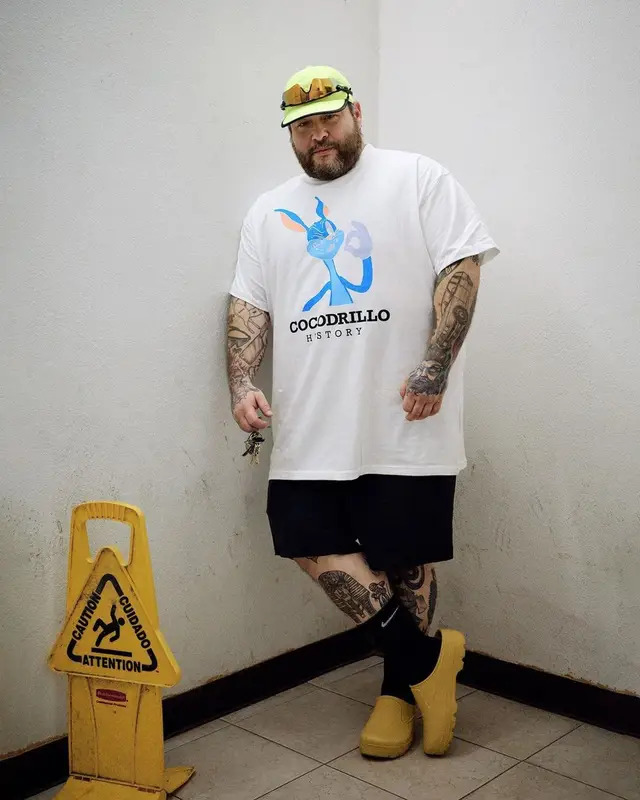 Action Bronson outfit in Oakley, Nike, and Aime Leon Dore, 2022