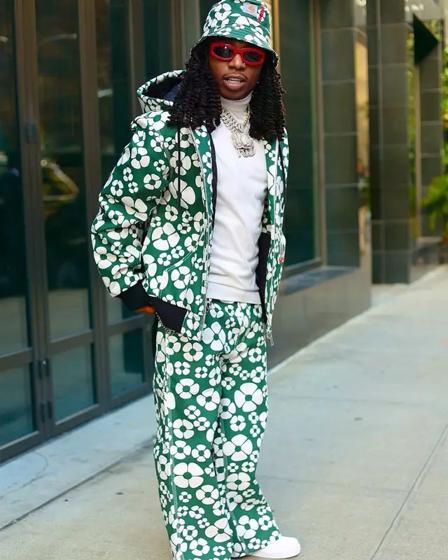Jacquees outfit in Bottega Veneta, Carhartt, and Marni, 2023