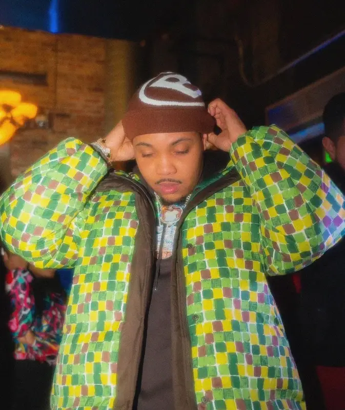 G Herbo outfit in Brokeboy Houston, 2023