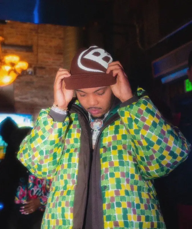 G Herbo outfit in Brokeboy Houston, 2023