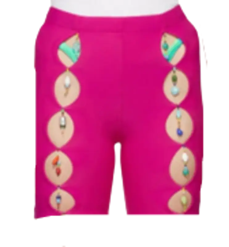 Marshall Columbia Pink Bead Cut Out Bike Shorts $355