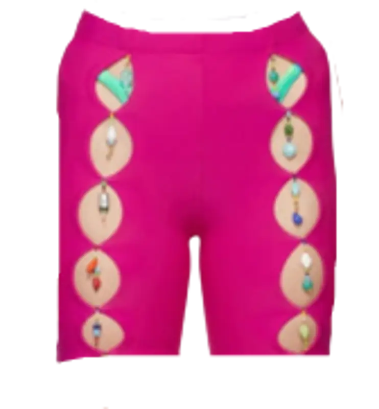 Marshall Columbia Pink Bead Cut Out Bike Shorts $355