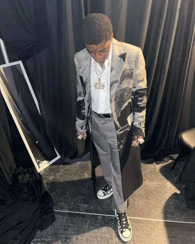 Kodak Black outfit in Amiri, Balenciaga, and Wes Lang, 2023