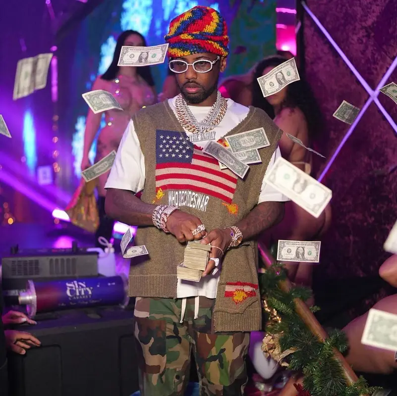 Fabolous outfit in Who Decides War, Nike, and Crochet for the Culture, 2023