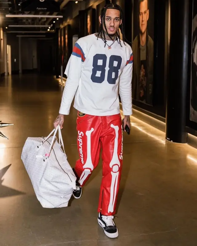 Jordan Clarkson outfit in Kapital, Supreme, and Goyard, 2023