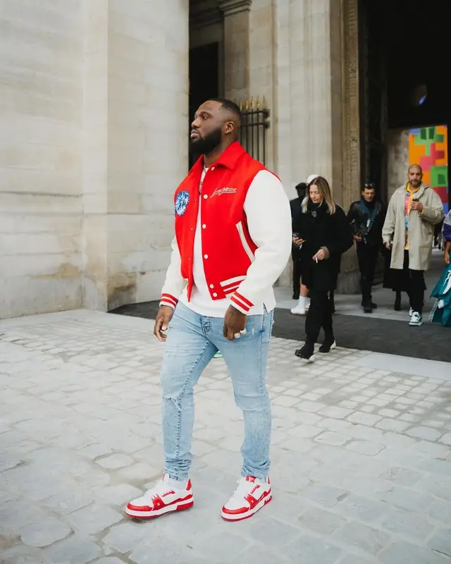 Headie One outfit in Louis Vuitton, Amiri, and Yayoi Kusama, 2023