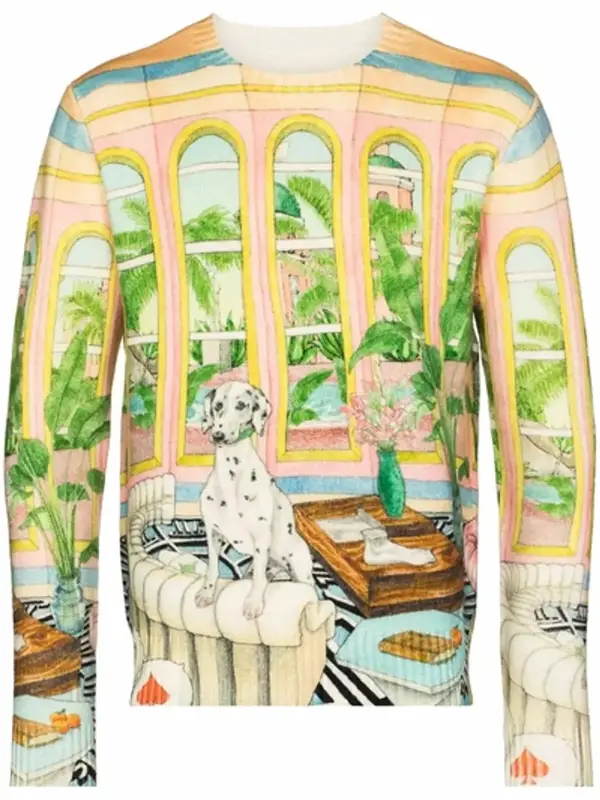 Casablanca Multi Graphic Print Wool Cashmere Blend Jumper $1245