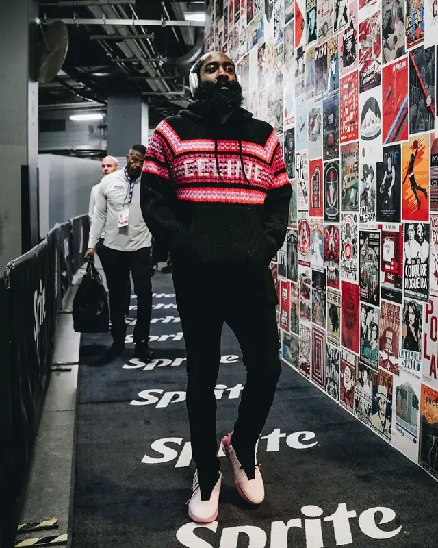 James Harden outfit in Celine, Adidas, and Apple, 2023