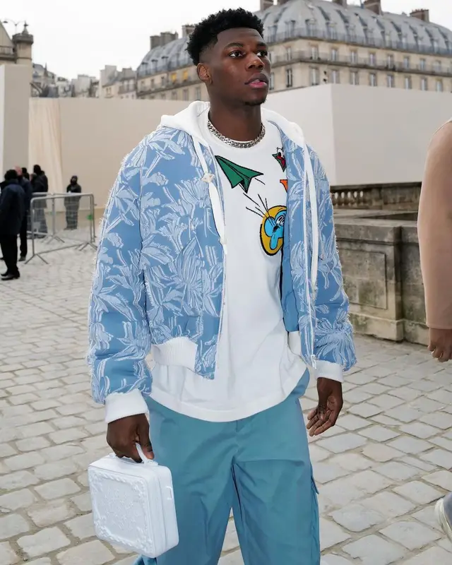 Aurelien Tchouameni outfit in Louis Vuitton, 2023