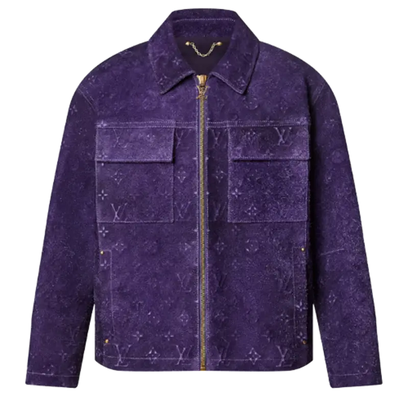 Workwear Monogram Embossed Suede Jacket