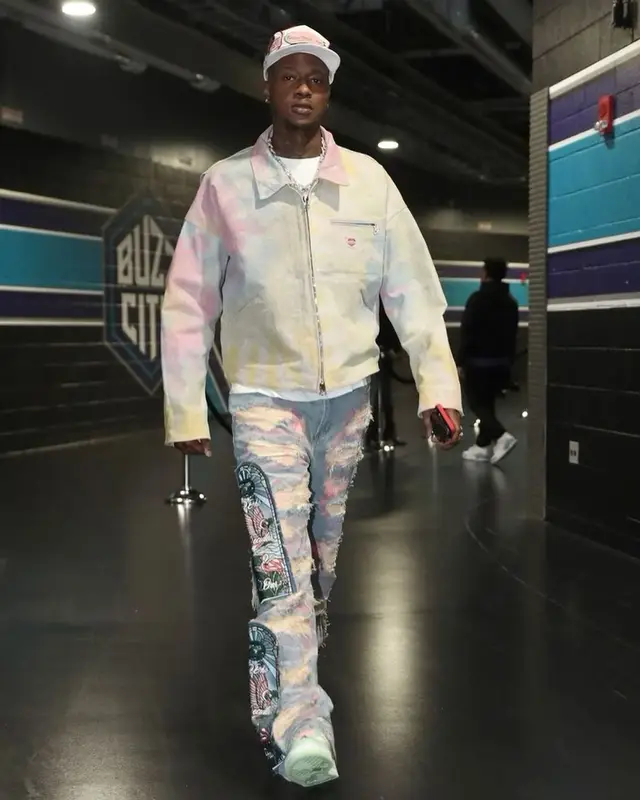 Terry Rozier outfit in Readymade, Who Decides War, and Nike, 2023