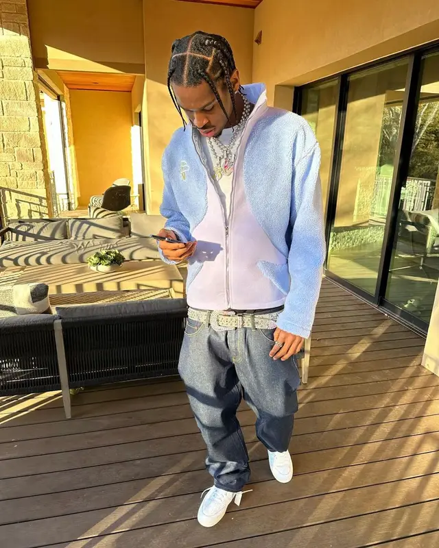 Shai outfit in Evisu, Nike, and B.B. Simon, 2023