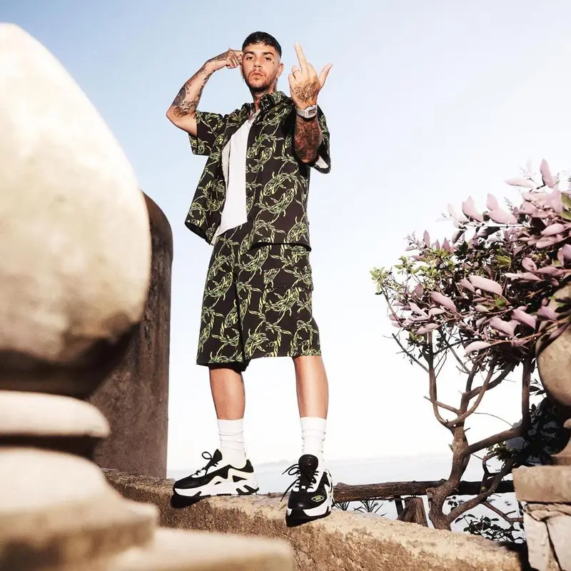 Emis Killa outfit in MSGM, 2022
