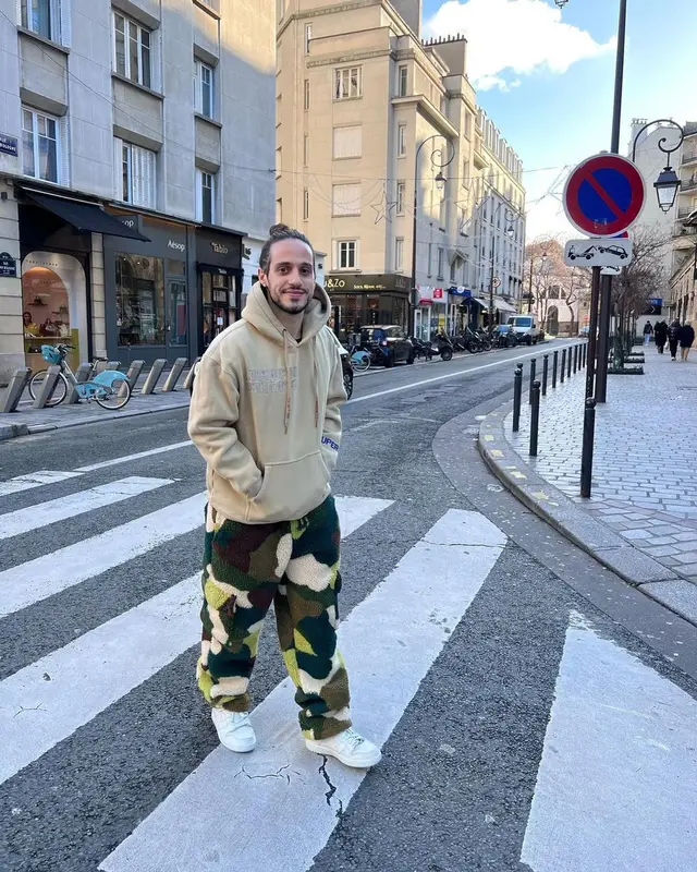 Russ outfit in KidSuper and Bape, 2023