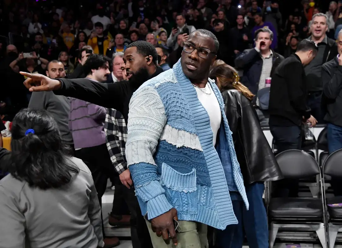 Shannon Sharpe outfit in Greg Lauren and Nike, 2023