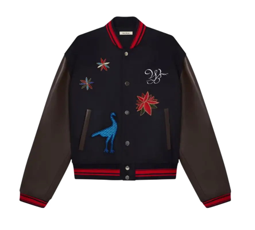 Wales Bonner Ascend Navy Brown Varsity Jacket $4500