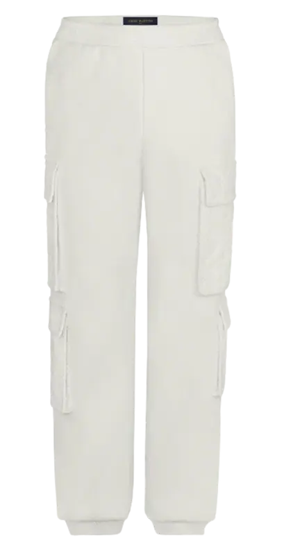 Louis Vuitton White Velour Multi Pocket Pants $1858