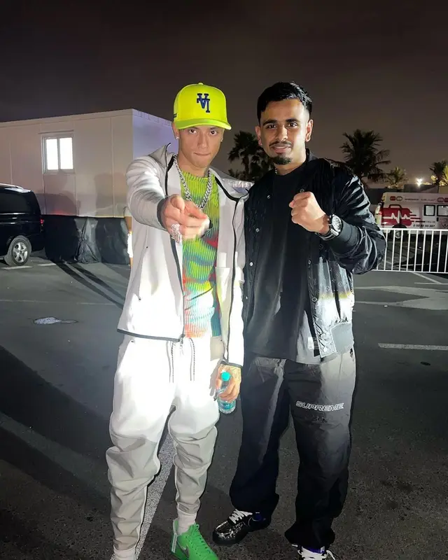Rashed Belhasa outfit in Louis Vuitton, Supreme, and Nike, 2022